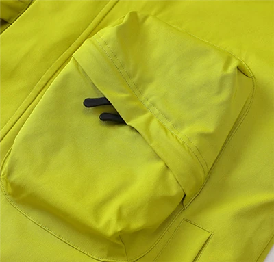 Mens yellow windbreaker jacket pocket