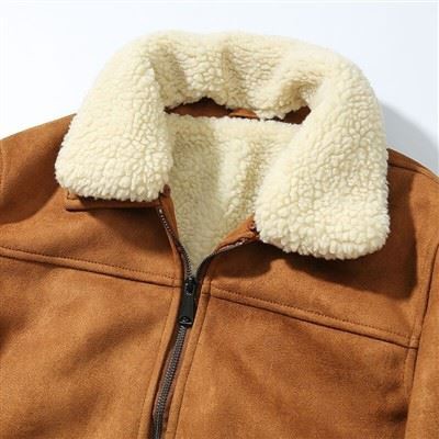 Padded coat with fleece neck
